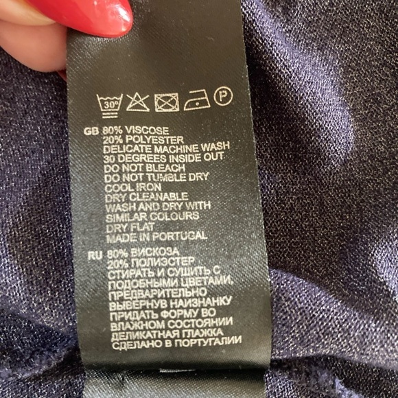 Reiss Milly Long sleeve Faux Button back Top in Blue - Picture 5 of 10